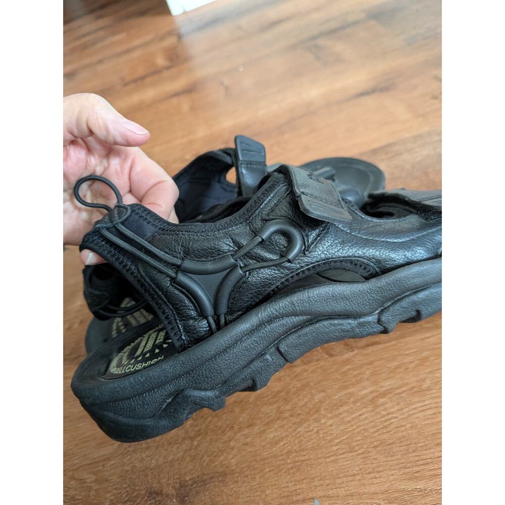 Propet Shock Absorber Leather Sandals Walking BLack Sz 10 EEE Wide M0002